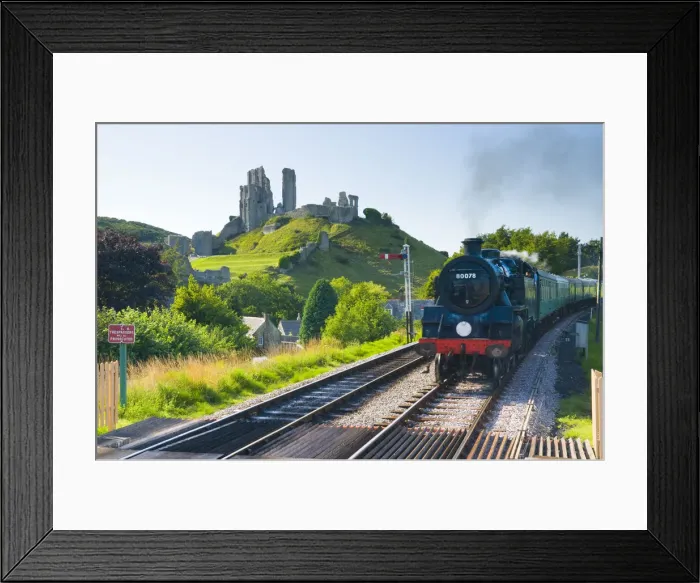 Framed Print : UK, England, Dorset, Corfe Castle and station on the Swanage Railway Framed Print : UK, England, Dorset, Corfe Castle and station on the Swanage Railway