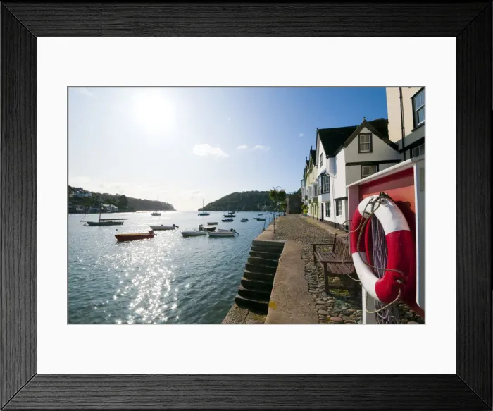Framed Print : UK, Devon, Dartmouth, Bayards Cove and River Dart, life ring Framed Print : UK, Devon, Dartmouth, Bayards Cove and River Dart, life ring