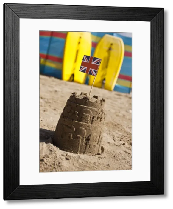 Framed Print : Sand castle on Polzeath beach, Cornwall, England Framed Print : Sand castle on Polzeath beach, Cornwall, England