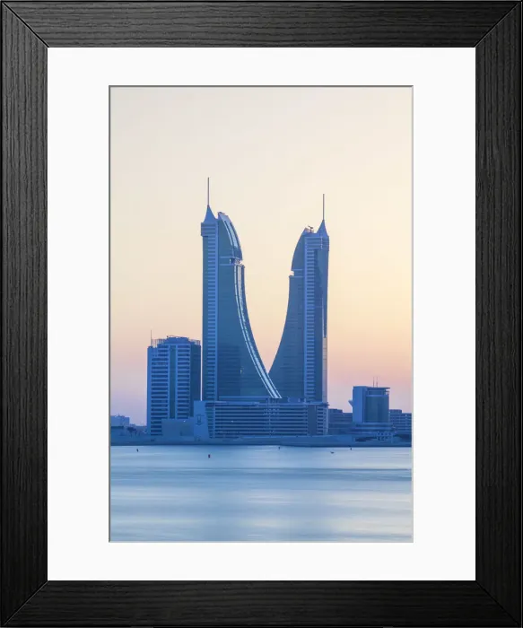 Framed Print : Bahrain, Manama, Bahrain Financial Harbour, Harbour Towers