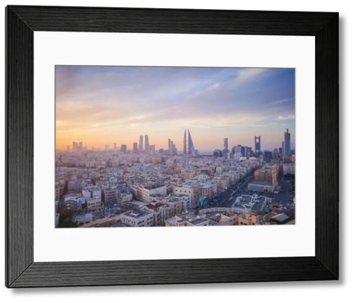 Framed Print : Bahrain, Manama, View of city skyline Framed Print : Bahrain, Manama, View of city skyline