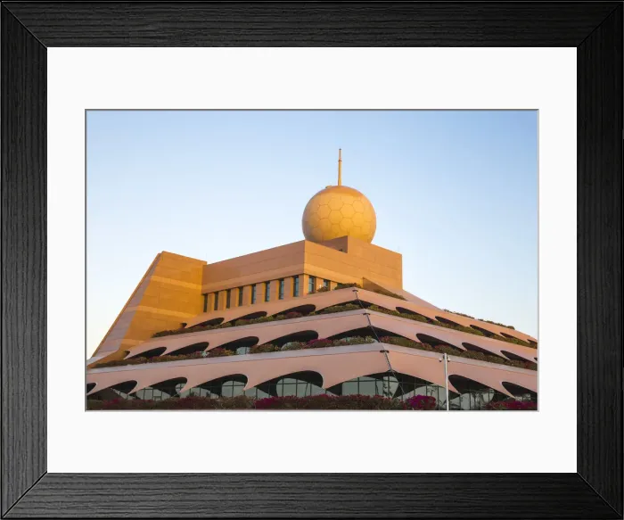 Framed Print : United Arab Emirates, Abu Dhabi, Al Ain, Etisalat building Framed Print : United Arab Emirates, Abu Dhabi, Al Ain, Etisalat building