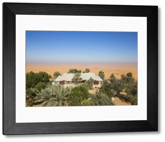 Framed Print : United Arab Emirates, Abu Dhabi, Al Ain, Remah Desert, Luxury villas at Telal Resort Framed Print : United Arab Emirates, Abu Dhabi, Al Ain, Remah Desert, Luxury villas at Telal Resort