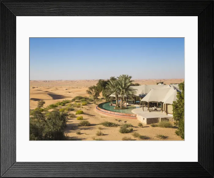 Framed Print : United Arab Emirates, Abu Dhabi, Al Ain, Remah Desert, Luxury villas at Telal Resort Framed Print : United Arab Emirates, Abu Dhabi, Al Ain, Remah Desert, Luxury villas at Telal Resort