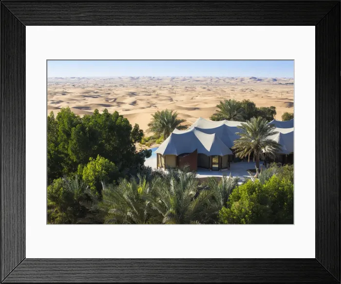 Framed Print : United Arab Emirates, Abu Dhabi, Al Ain, Remah Desert, Luxury villas at Telal Resort Framed Print : United Arab Emirates, Abu Dhabi, Al Ain, Remah Desert, Luxury villas at Telal Resort