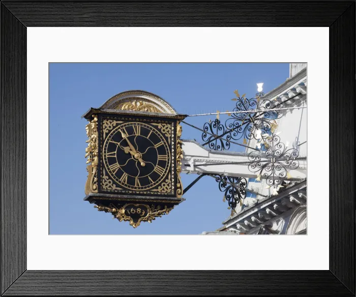 Framed Print : Old clock on the Guildhall, High Street, Guildford, Surrey, England, UK Framed Print : Old clock on the Guildhall, High Street, Guildford, Surrey, England, UK