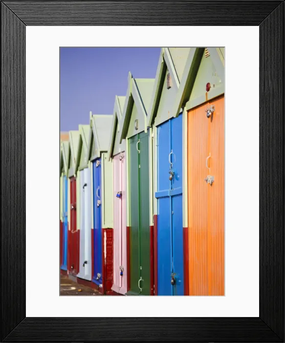 Framed Print : UK, England, Sussex, Hove, Beach huts