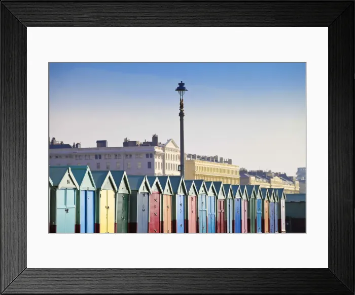Framed Print : UK, England, Sussex, Hove, Beach huts