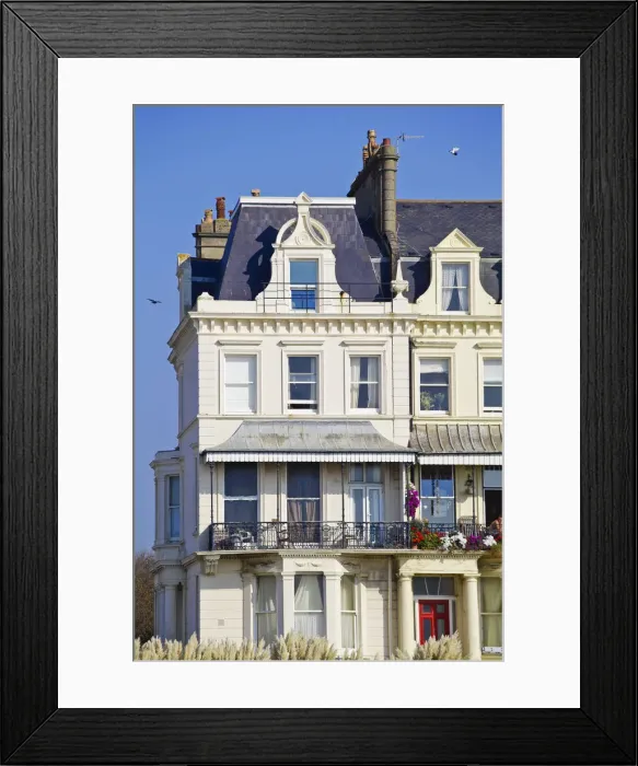 Framed Print : UK, England, Sussex, Brighton, Houses on seafront Framed Print : UK, England, Sussex, Brighton, Houses on seafront