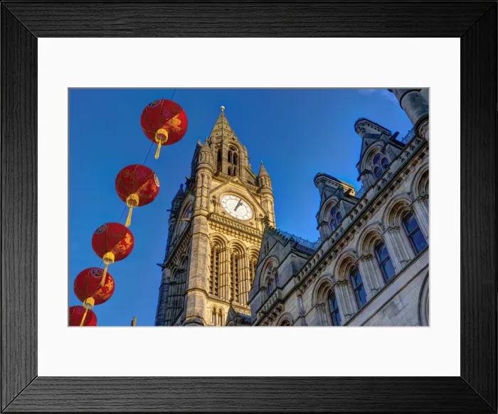 Framed Print : UK, England, Greater Manchester, Manchester, Albert Square, Manchester Town Hall with Framed Print : UK, England, Greater Manchester, Manchester, Albert Square, Manchester Town Hall with