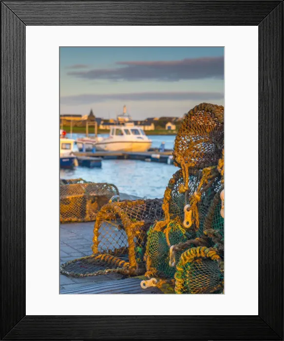 Framed Print : UK, Scotland, Argyll and Bute, Islay, Port Ellen, Loch Leodamais, Lobster Pots
