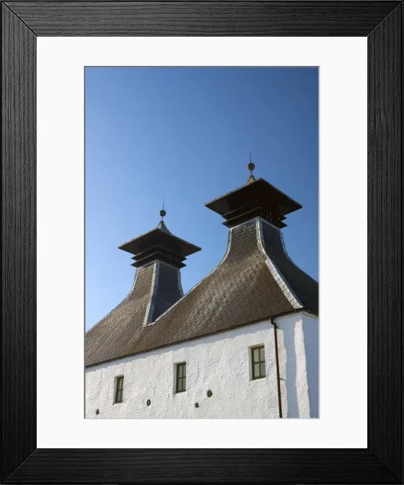 Framed Print : UK, Scotland, Argyll and Bute, Islay, Ardbeg Whisky Distillery, Pagoda roof above Framed Print : UK, Scotland, Argyll and Bute, Islay, Ardbeg Whisky Distillery, Pagoda roof above