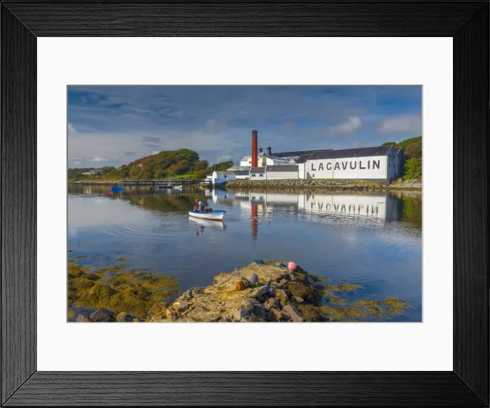 Framed Print : UK, Scotland, Argyll and Bute, Islay, Lagavulin Bay, Lagavulin Whisky Distillery Framed Print : UK, Scotland, Argyll and Bute, Islay, Lagavulin Bay, Lagavulin Whisky Distillery