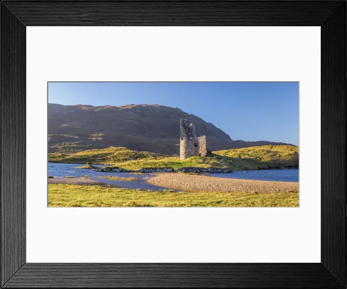 Framed Print : UK, Scotland, Highland, Sutherland, Lochinver, Loch Assynt, Ardvreck Castle Framed Print : UK, Scotland, Highland, Sutherland, Lochinver, Loch Assynt, Ardvreck Castle