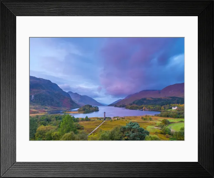 Framed Print : UK, Scotland, Highland, Loch Shiel, Glenfinnan, Glenfinnan Monument to the 1745 landing