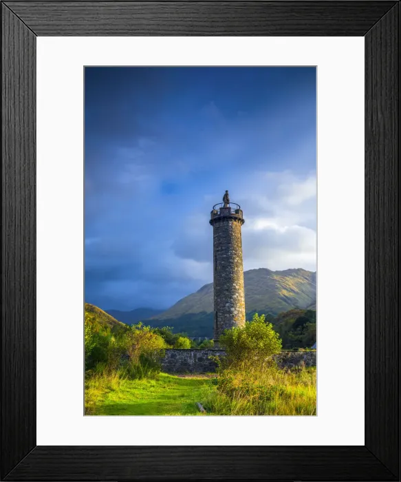 Framed Print : UK, Scotland, Highland, Loch Shiel, Glenfinnan, Glenfinnan Monument to the 1745 landing