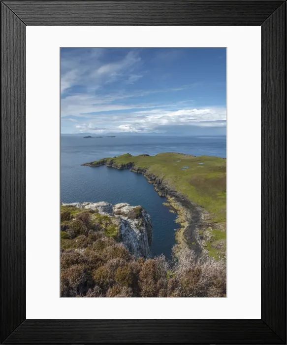Framed Print : UK, Scotland, Isle of Skye, Trotternish Peninsula, Rubha Hunish and Loch Hunish, looking Framed Print : UK, Scotland, Isle of Skye, Trotternish Peninsula, Rubha Hunish and Loch Hunish, looking