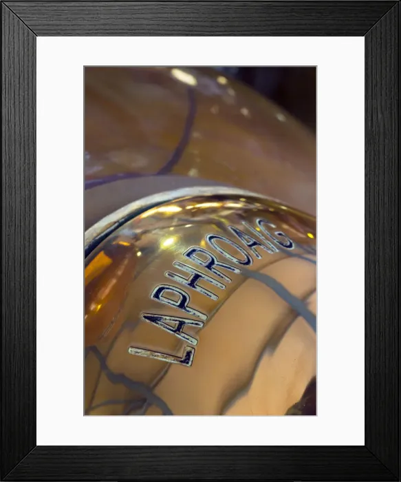 Framed Print : UK, Scotland, Argyll and Bute, Islay, Laphroaig Whisky Distillery, Copper Pot Stills