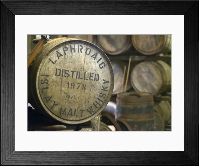 Framed Print : UK, Scotland, Argyll and Bute, Islay, Laphroaig Whisky Distillery, Casks, including Framed Print : UK, Scotland, Argyll and Bute, Islay, Laphroaig Whisky Distillery, Casks, including