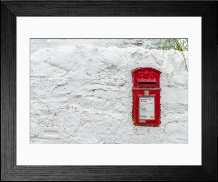 Framed Print : UK, Scotland, Argyll and Bute, Islay, Laphroaig Whisky Distillery, Royal Mail Post Box