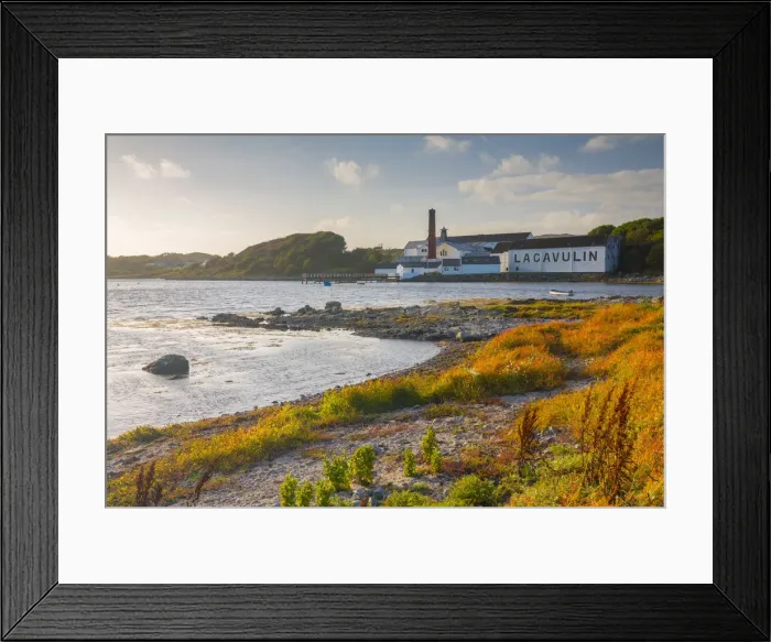 Framed Print : UK, Scotland, Argyll and Bute, Islay, Lagavulin Bay, Lagavulin Whisky Distillery Framed Print : UK, Scotland, Argyll and Bute, Islay, Lagavulin Bay, Lagavulin Whisky Distillery