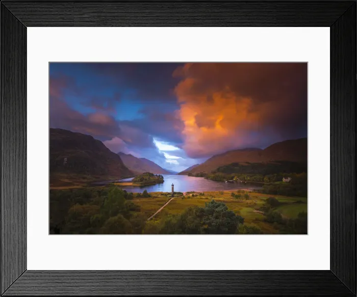 Framed Print : UK, Scotland, Highland, Loch Shiel, Glenfinnan, Glenfinnan Monument to the 1745 landing
