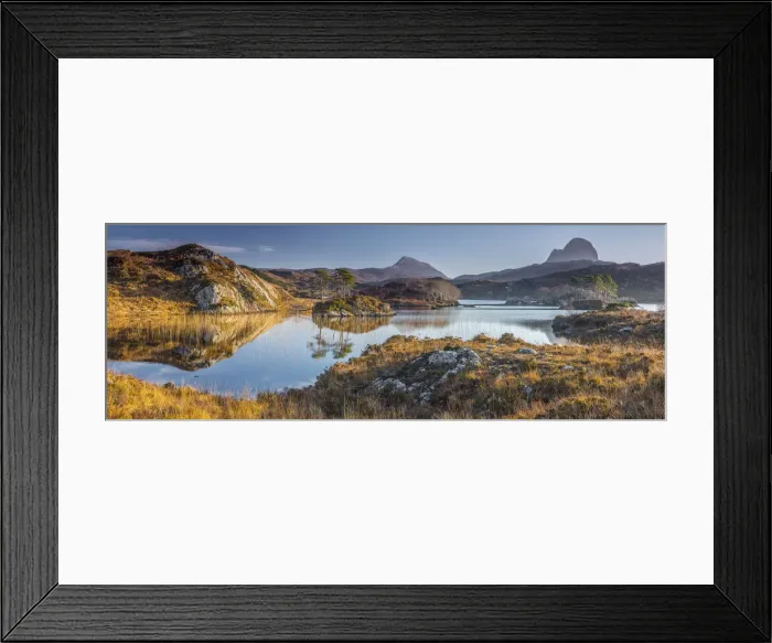 Framed Print : UK, Scotland, Highland, Sutherland, Lochinver, Loch Druim Suardalain, Mount Canisp Framed Print : UK, Scotland, Highland, Sutherland, Lochinver, Loch Druim Suardalain, Mount Canisp