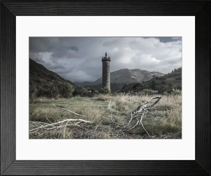 Framed Print : UK, Scotland, Highland, Loch Shiel, Glenfinnan, Glenfinnan Monument to the 1745 landing