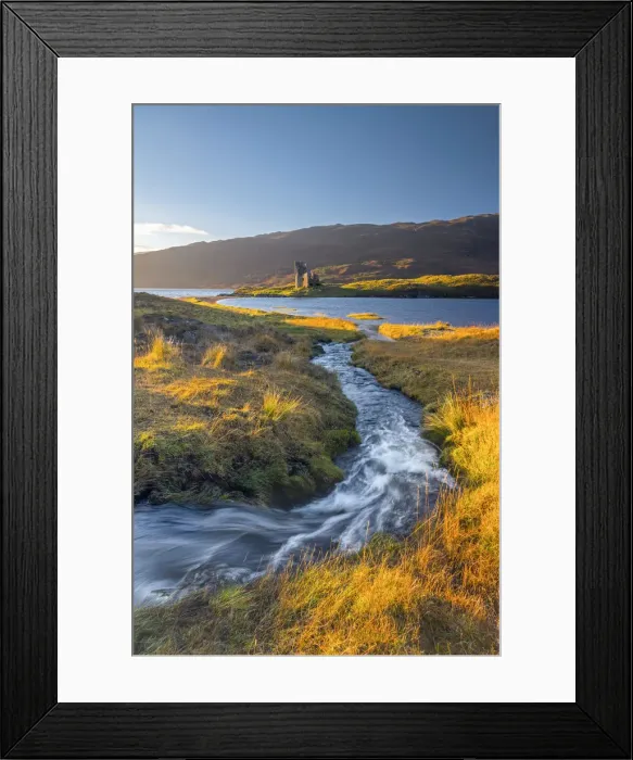 Framed Print : UK, Scotland, Highland, Sutherland, Lochinver, Loch Assynt, Ardvreck Castle Framed Print : UK, Scotland, Highland, Sutherland, Lochinver, Loch Assynt, Ardvreck Castle