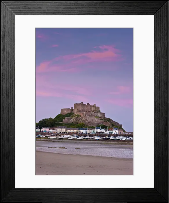 Framed Print : Mount Orgueil Castle, Grouville Bay in Gorey, Jersey, Channel Islands Framed Print : Mount Orgueil Castle, Grouville Bay in Gorey, Jersey, Channel Islands