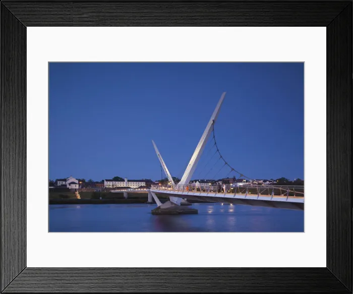 Framed Print : UK, Northern Ireland, County Londonderry, Derry, The Peace Bridge over the River Foyle Framed Print : UK, Northern Ireland, County Londonderry, Derry, The Peace Bridge over the River Foyle