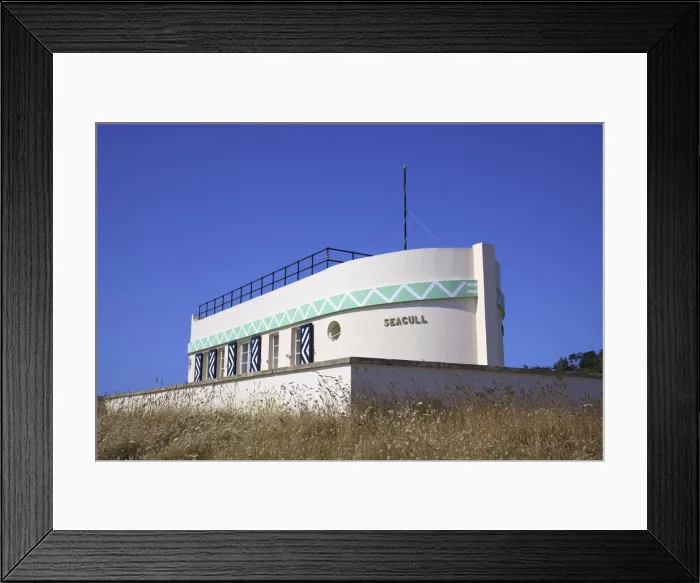 Framed Print : Barge Aground, 1930 Boat Shaped Folly, St. Ouens Bay, Jersey, Channel Islands Framed Print : Barge Aground, 1930 Boat Shaped Folly, St. Ouens Bay, Jersey, Channel Islands