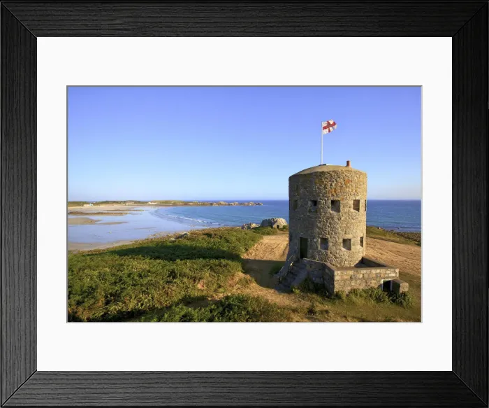 Framed Print : Martello Tower No 5, L Ancresse Bay, Guernsey, Channel Islands