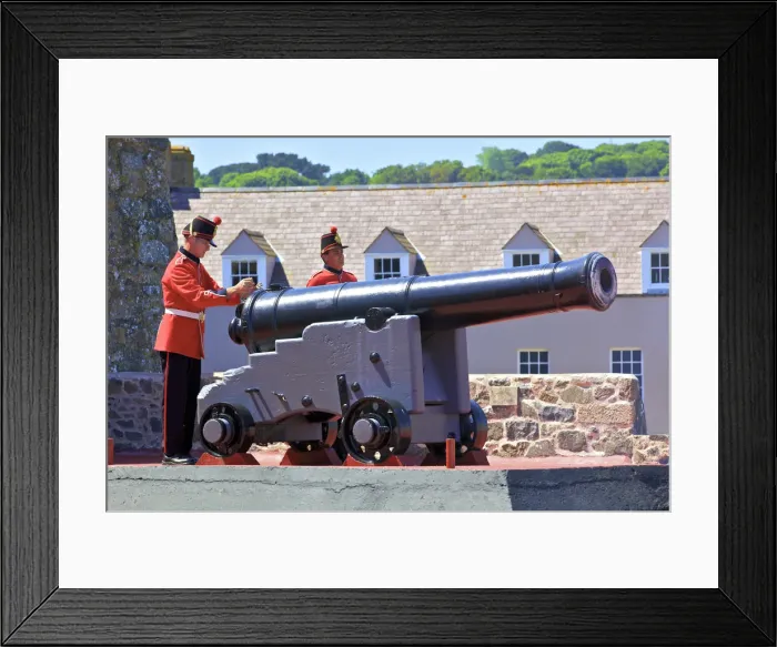 Framed Print : Firing The Noon Day Gun At Castle Cornet, St. Peter Port, Guernsey, Channel Islands Framed Print : Firing The Noon Day Gun At Castle Cornet, St. Peter Port, Guernsey, Channel Islands