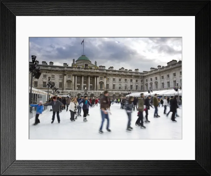 Framed Print : Ice Skating, Somerset House, Strand, London, England Framed Print : Ice Skating, Somerset House, Strand, London, England