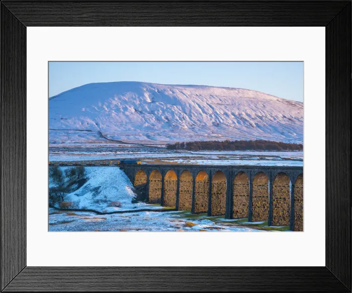 Framed Print : UK, England, North Yorkshire, Ribblehead Viaduct and Ingleborough mountain, one of Framed Print : UK, England, North Yorkshire, Ribblehead Viaduct and Ingleborough mountain, one of