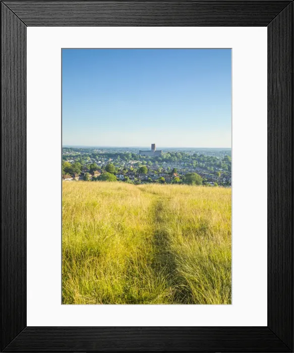 Framed Print : Cathedral and view over the town of Guildford, Surrey, England, UK Framed Print : Cathedral and view over the town of Guildford, Surrey, England, UK