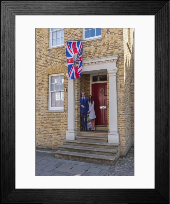 Framed Print : UK, England, Berkshire, Windsor, Park Street, Decorations for wedding of Prince Harry Framed Print : UK, England, Berkshire, Windsor, Park Street, Decorations for wedding of Prince Harry