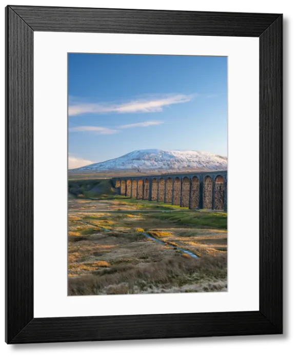 Framed Print : UK, England, North Yorkshire, Ribblehead Viaduct and Ingleborough mountain, one of Framed Print : UK, England, North Yorkshire, Ribblehead Viaduct and Ingleborough mountain, one of