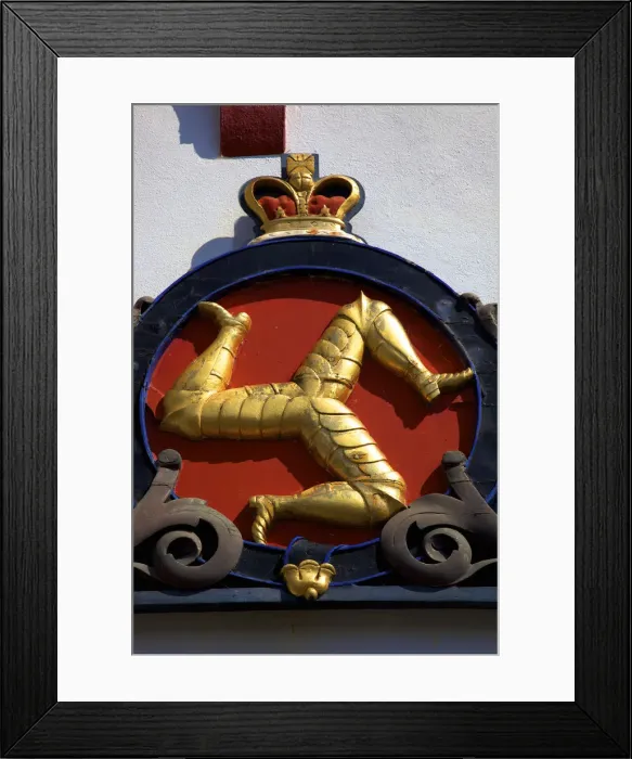 Framed Print : Isle of Man Triskelion on Buillding, Isle of Man Framed Print : Isle of Man Triskelion on Buillding, Isle of Man