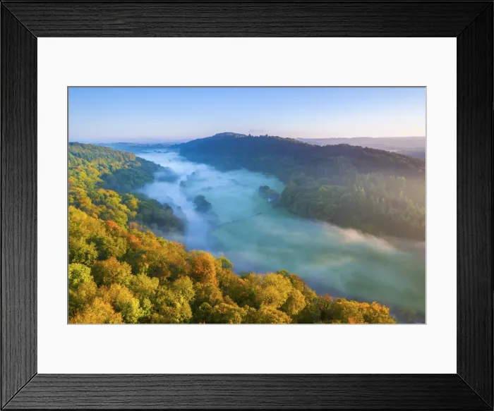 Framed Print : UK, England, Herefordshire, view north along River Wye from Symonds Yat Rock Framed Print : UK, England, Herefordshire, view north along River Wye from Symonds Yat Rock