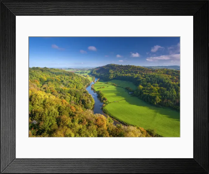 Framed Print : UK, England, Herefordshire, view north along River Wye from Symonds Yat Rock Framed Print : UK, England, Herefordshire, view north along River Wye from Symonds Yat Rock