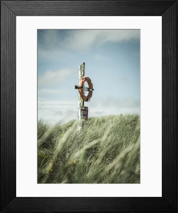 Framed Print : Lifebelt, Northumberland, England, UK Framed Print : Lifebelt, Northumberland, England, UK