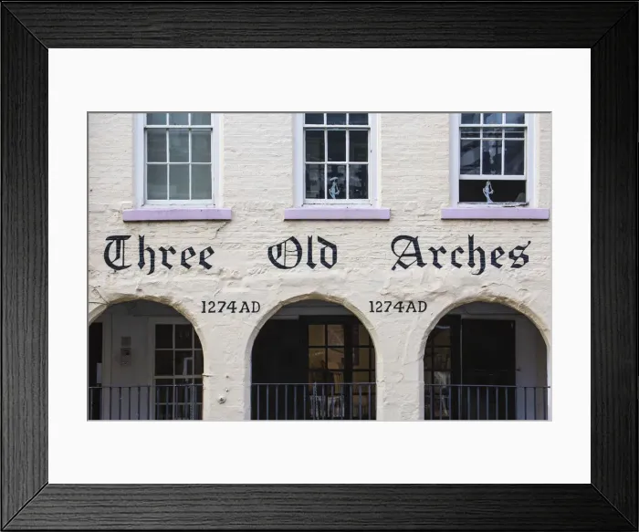 Framed Print : United Kingdom, England, Cheshire, Chester, Chester Rows, Three Old Arches built in Framed Print : United Kingdom, England, Cheshire, Chester, Chester Rows, Three Old Arches built in
