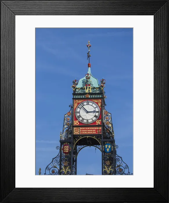 Framed Print : United Kingdom, England, Cheshire, Chester, Eastgate & Eastgate Clock