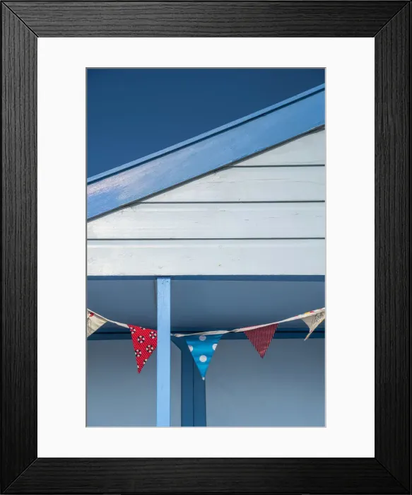Framed Print : UK, England, Suffolk, Southwold, Promenade, Bunting decorating a Beach Hut Framed Print : UK, England, Suffolk, Southwold, Promenade, Bunting decorating a Beach Hut