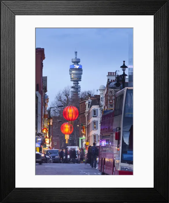 Framed Print : BT Tower and China Town, London, England, UK