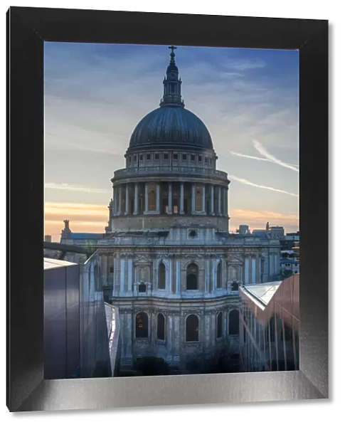 England, London, City of London, View of towards St Pauls reflecting in glass