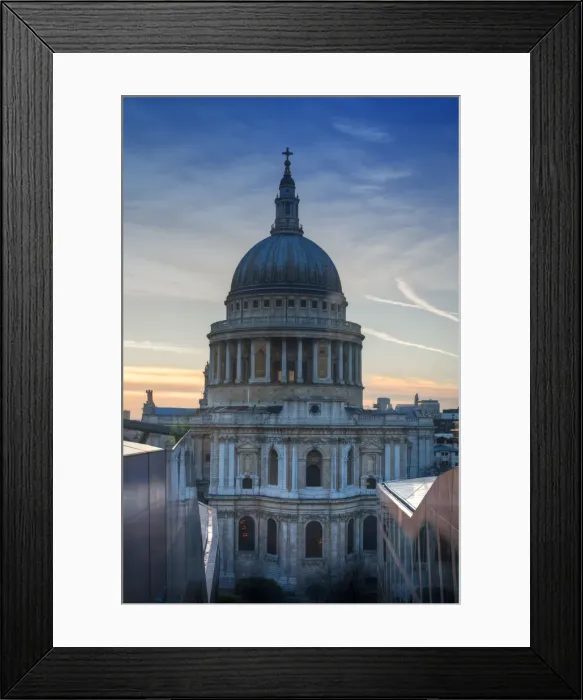 Framed Print : England, London, City of London, View of towards St Pauls reflecting in glass Framed Print : England, London, City of London, View of towards St Pauls reflecting in glass