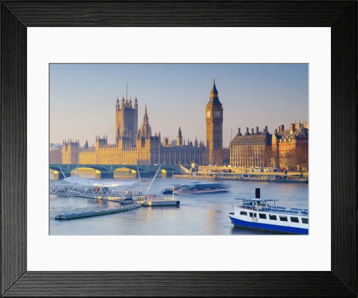 Framed Print : UK, England, London, River Thames and Big Ben Framed Print : UK, England, London, River Thames and Big Ben